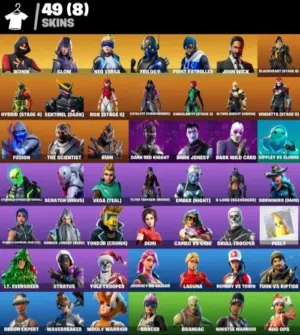 حساب فورت نايت سكنات نادره فيه سكلتون