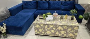 طقم كنب L مع طاولة وسط