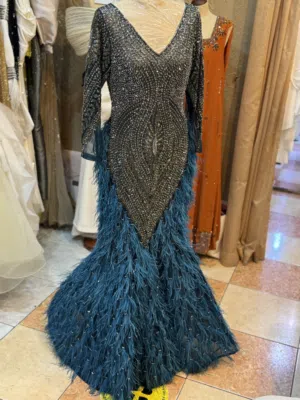 فستان سهرة شك يدوي
