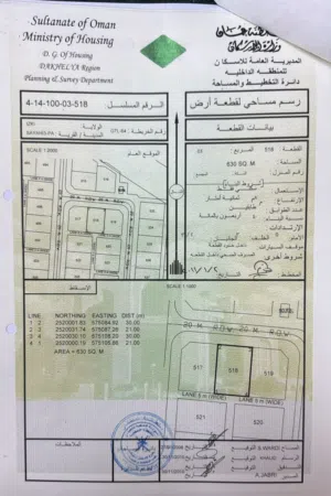 للبيع أرض سكنية مميزة في محافظة الداخلية – السياحي