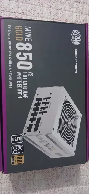 للبيع: مزود طاقة احترافي للكمبيوتر Cooler Master MWE Gold 850 V2 – White Edition  القدرة: 850 واط