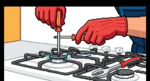 4burners gas stove with oven repairing and maintenance.