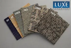 بلاط موكيت (Carpet Tiles) نخب أول للمكاتب والمنازل - عازل للصوت، فخامة وعملية،
