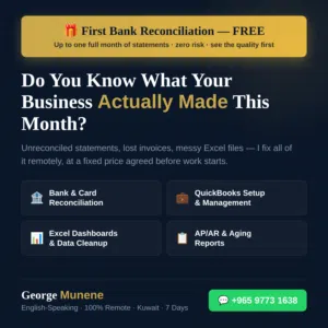 First Bank Reconciliation FREE   QuickBooks & Bookkeeping  محاسبة وتسوية حسابات