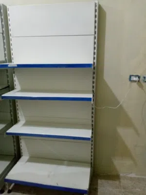 رفوف سوبر ماركت بحاله ممتازه لون ابيض(ديكسون)