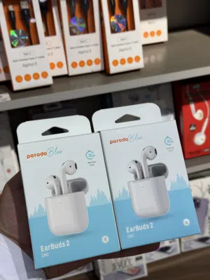 سماعة برودو لإسلكية شبيهه بسماعة ابل ايربودز 2 جديدة ضمان سنة