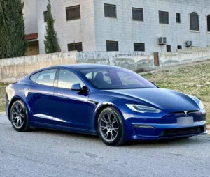 Tesla Model S Long Range 2021 شكل 2022 فحص كامل اوتو سكور 86% للبدل على لاند كروز 2018 وفوق فحص كامل