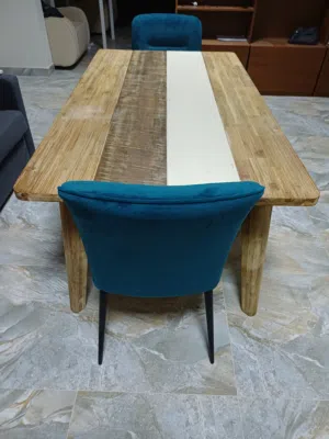 Dining table with two comfortable chairs