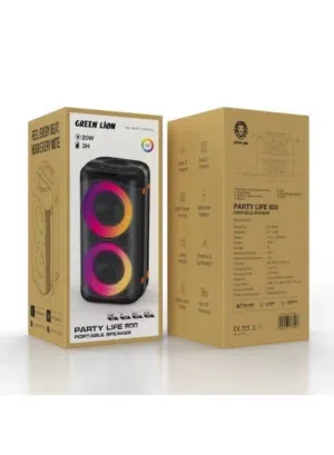 سماعة سبيكر جرين ليون بارتي لايف 600 بقدرة 20 واط وبطارية 3600mAh مع إضاءة RGB