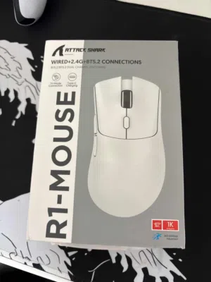 ماوس غيمنغ من atack shark  ماوس عملي و مواصفاته أعلى المواصفات و الماوس قوي جدا (atack shark r1mouse