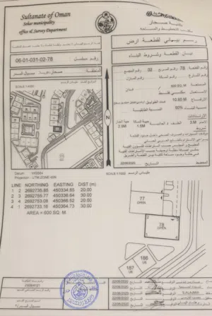 من المالك مباشرة: للبيع اراضي سكنيه في ولاية صحار ( العوينات 29 ، مسيال السدر ، مجز الكبرى)