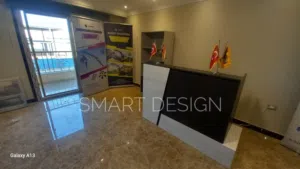 كاونتر استقبال خشب mdf  +وحدة إدراج سنتر لوك