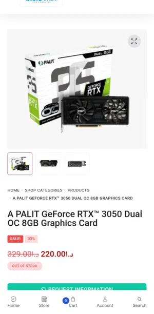 PALIT GeForce Dual RTX 3050 8GB
