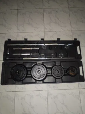 Dumbells and bar with weights