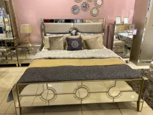 Luxury Mirrored Champagne Gold Bedroom Set
