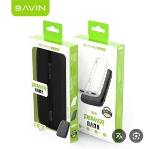 باور بانك من شركة Bavin الأصلي بقوة 1000 الاف  يحتوي على مدخلين شحن  ياتي بتصميم انيق