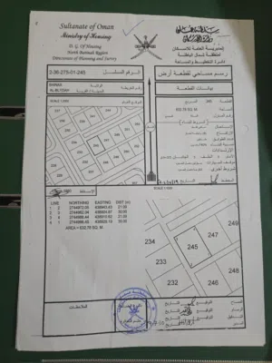 Residential Land for Sale in Al Batinah Shinas
