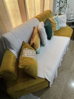 طقم صوفه واحد و 4 عدد كنب اخضر
