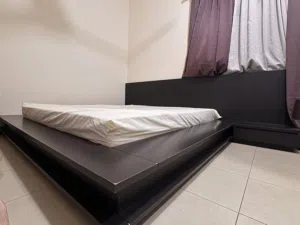 King size bed with 8 inches mattress with side tables and side storage available for sale