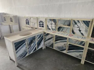 ما عليك بس  احجز والطلب يوصل لباب بيتك كاونتر ارضي وملحق متر ونص   مع  سنك متر و20 مرمر