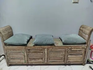 بنش وجزامة فنتيج (Vintage Bench & Shoe Rack) خشب طبيعي 100%