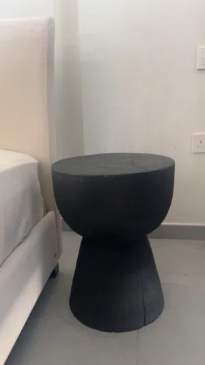 Two black side tables made of solid wood  (NEGOTIABLE)
