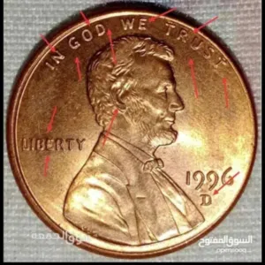 USA Lincoln cent 1996 D error Double die The  1996-D Lincoln Memorial C 30000.00$