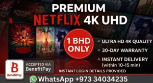 Netflix 4K Ultra HD Profile – 1 BHD – Instant Delivery