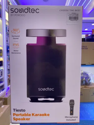 porodo soundtech portable karaoke speaker with mic