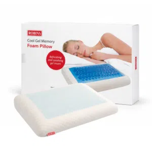 وسادة نوم طبية مخدة ميموري فوم لنوم عميق مع طبقة جل Robins Memory Foam Pillow Cool Gel