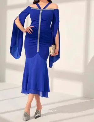 فستان ازرق سهرة جميل