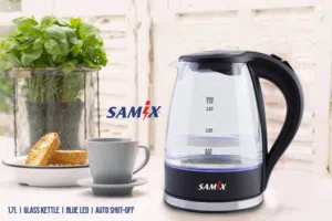 سخان ماء كتل سامكس زجاج مع اضائة 1.7 لتر