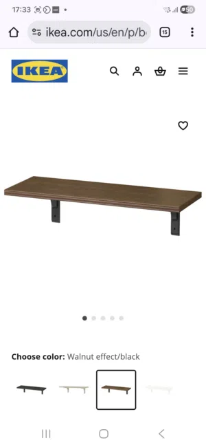 Ikea shelve wooden finish