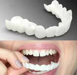 تخفيض 50% طقم اسنان علوي وسفلي طبيعي ابيض ومريح + مع صندوق تخرين