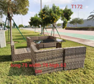 Outdoor rattan sofa chair table swing