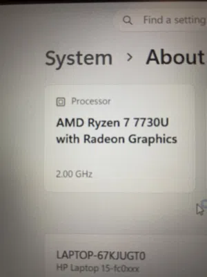 HP Laptop 16 inch Ryzen 7 7730U 950 GB