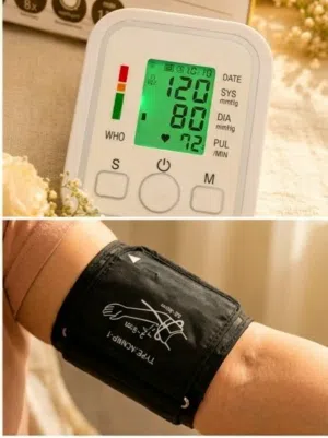 جهاز لقياس ضغظ الدم  مع التوصيل   جهاز قياس ضغط الدم الإلكتروني الذكي (Arm Style) –---