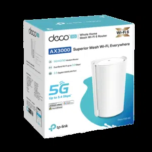 TP-Link Deco X50-5G AX3000 Whole Home Mesh Wi-Fi 6 Routerالمواصفات الأساسية المكتوبة على العلبة:التق