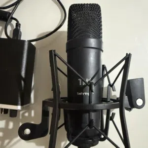Behringer Condenser microphone +Audio interface + studio monitoring headphone
