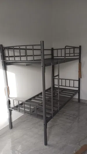 heavy duty bunk bed silver with mattress for sale