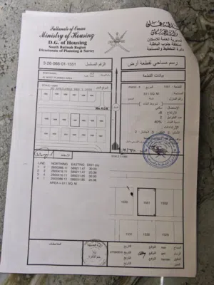 ارض 611م للبيع.
