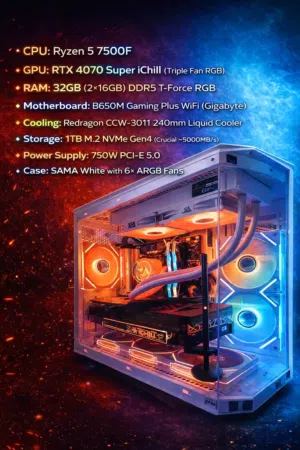 تجميعه العاب pc gaming كومبيوتر العاب   PC Gaming RTX 4070 Super  Ryzen 5 7500F (AM5)