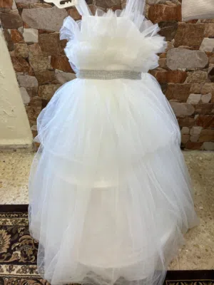 فستان ابيض نفاش للبنات