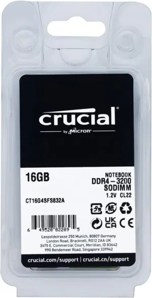 طقم ذاكرة وصول عشوائي (RAM) للكمبيوتر المحمول من نوع Crucial 32GB
