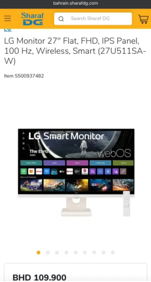 LG Smart Monitor 27” FHD IPS 60Hz