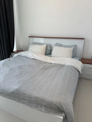 Bed with mattress and pillow