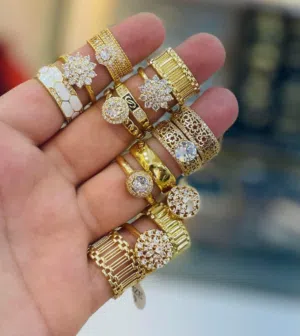 مطليه بالذهب مرصع بالأحجار الزاراكون لون ثابت يوجد بيع جمله وقطاعي