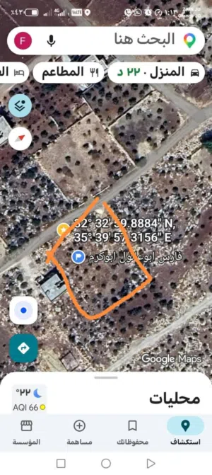 قطعه ارض للبيع في مندح قبل محطه الكهربا قطعه مطله للعمار فيها زيتون واصل الماء والكهرباء