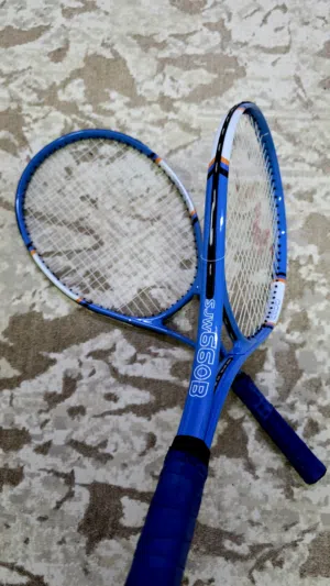 Pair of SJW Conquest Tennis Rackets with Bags