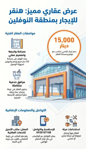 هنقجر للايجار بالنوفلين وسعاية لبديري يصلح لي اي نشاط